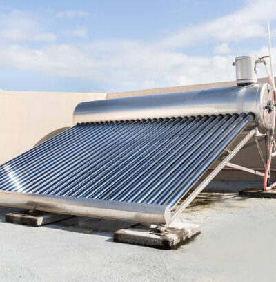 Solar Energy Water Heater Installed On Roof